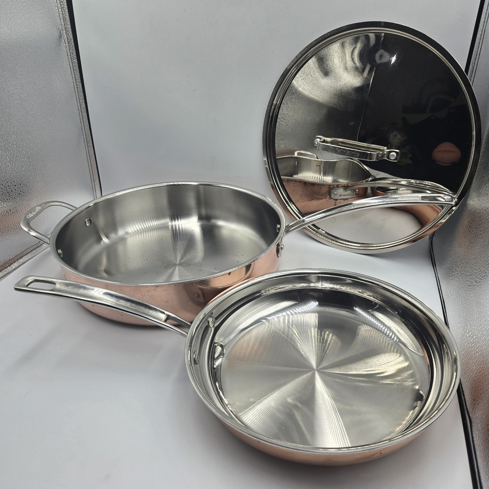 Cuisinart CTP33-30H Copper Stainless 5 Qt Saute Pan W/Lid & 10" Open Skillet Set